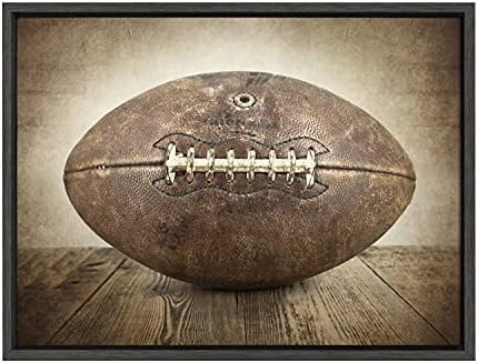 DesignOvation Sylvie Vintage Football Framed Canvas Wall Art by Shawn St. Peter, 18x24 Gray, Trad... | Amazon (US)