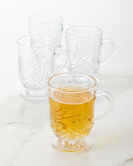 Godinger Footed Glass Mugs, Set of 4 | Neiman Marcus