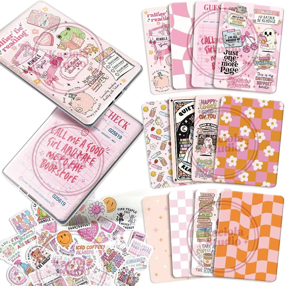 Kaciola 12PCS Inserts Cardstock Paper for E-Reader, and 50PCS Scrapbook Stickers for Clear Case, ... | Amazon (US)