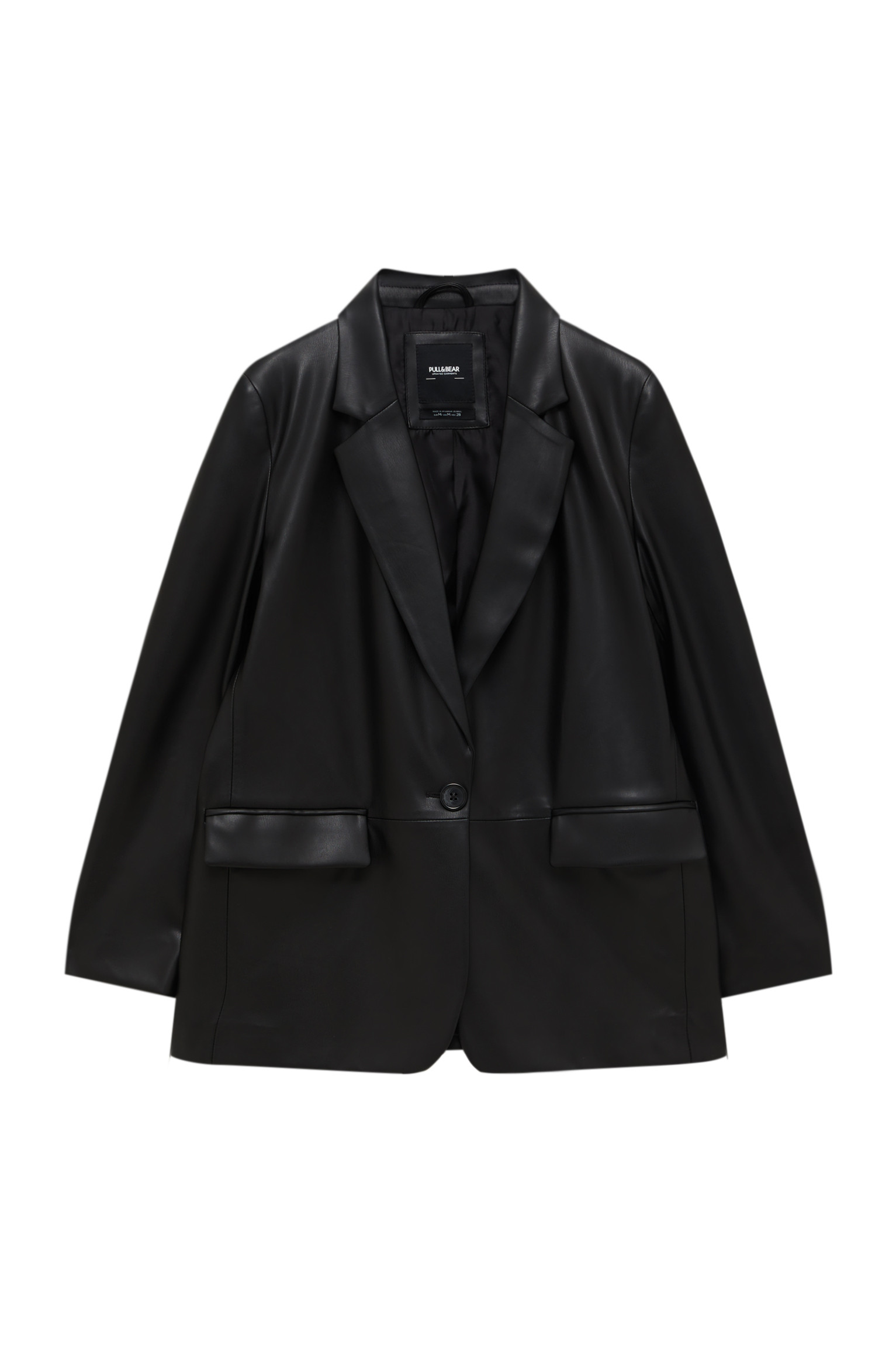 FAUX LEATHER BLAZER WITH A POCKET | PULL and BEAR UK
