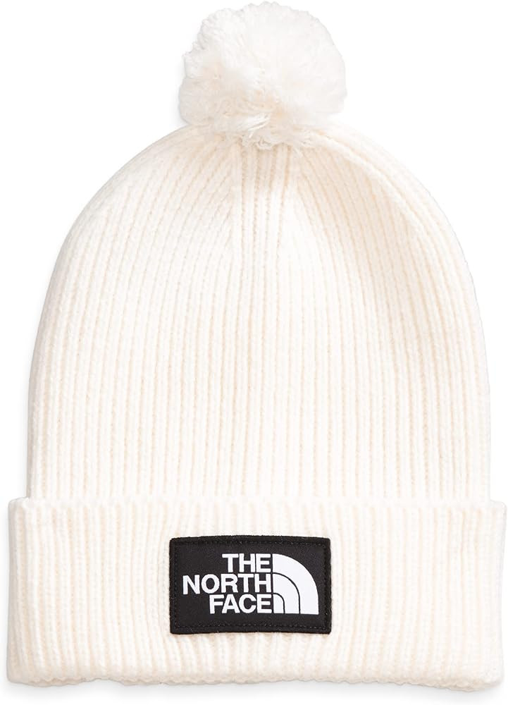 THE NORTH FACE TNF Logo Box Pom Beanie Gardenia White One Size | Amazon (US)