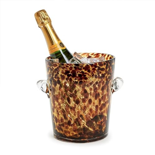 Two's Company Tortoise Print Ice Bucket, Glass, 9-inch Diameter, Bar Tools and Accessories | Amazon (US)