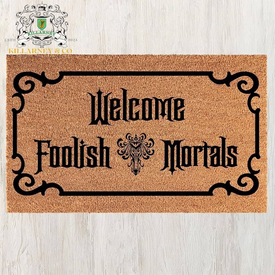 The Haunted welcome foolish mortals doormat Decor Mansion Door Mat Decoration Halloween Haunted p... | Amazon (US)
