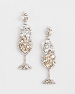 No Droop™ Embellished Champagne Earrings | Chico's