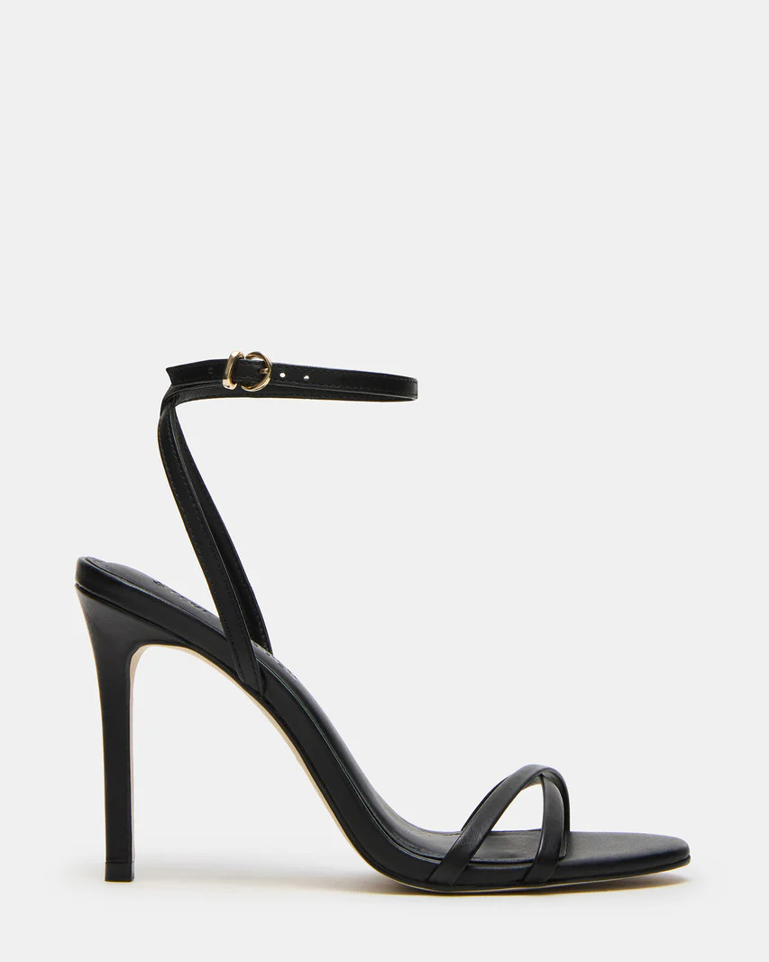 JYPSEY Black Leather Strappy Stiletto Women's Heel | Steve Madden (US)