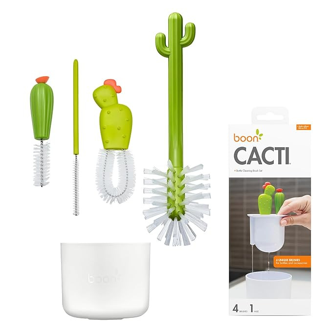 Boon Cacti Bottle Cleaning Brush Set - Includes Bottle Brush, Nipple Brush, Detail Brush, and Str... | Amazon (US)