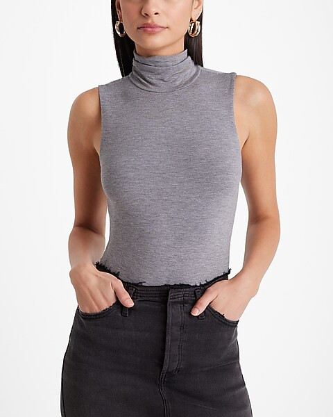 Supersoft Fitted Turtleneck Sleeveless Bodysuit | Express
