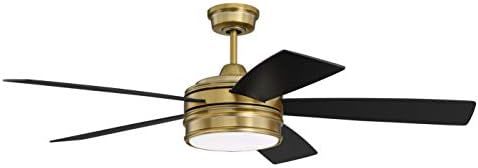 Craftmade BRX52SB5 Braxton Dual Mount 52" Ceiling Fan with LED Light and Remote Control, 5 Blades... | Amazon (US)