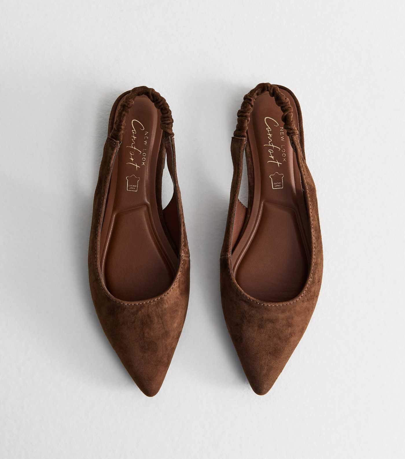 Brown Suede Slingback Ballerina Flats | New Look | New Look (UK)
