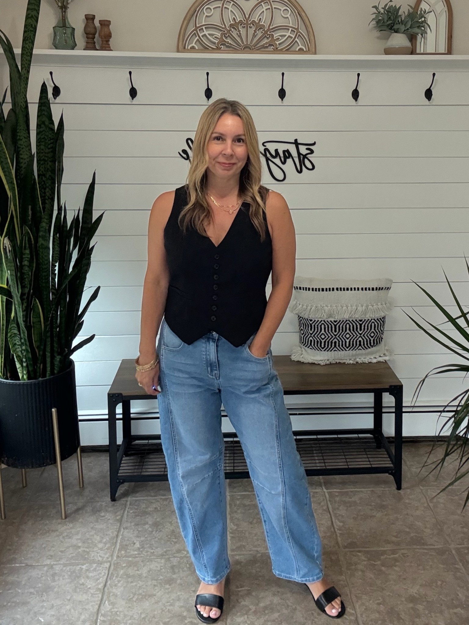 Date night outfit I’m wearing an 8 in the jeans and medium in the vest. Summer outfits

#LTKootd #LTKOver40 #LTKMidsize