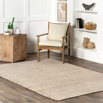 Rugs USA Natural Fawna Handwoven Jute-Blend rug - Casuals Rectangle 9' x 12' | Rugs USA