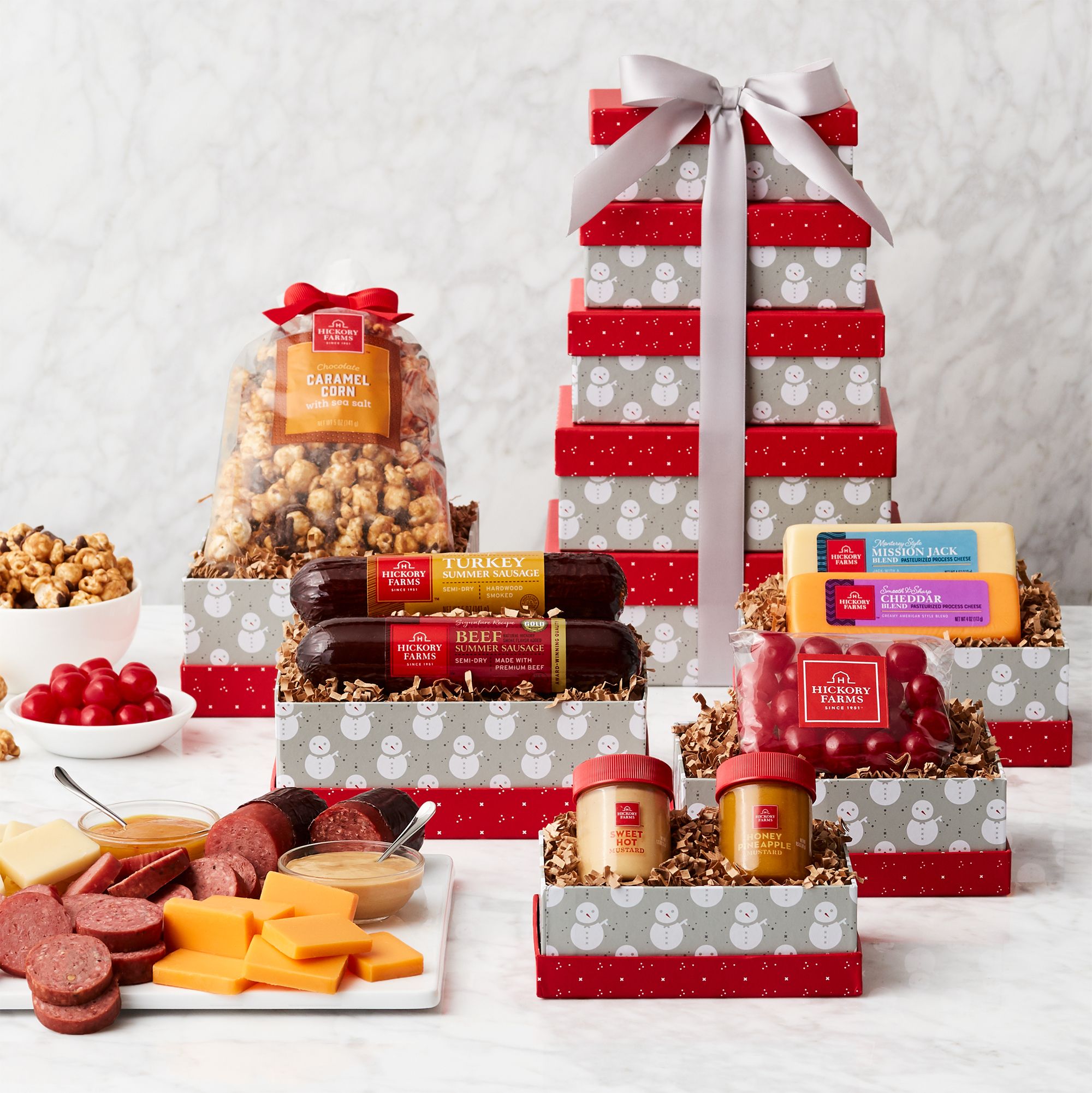 Frosty Snowman Gift Tower | Hickory Farms