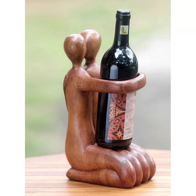 Manal Solid Wood Tabletop Wine Bottle Rack in Brown | Wayfair North America