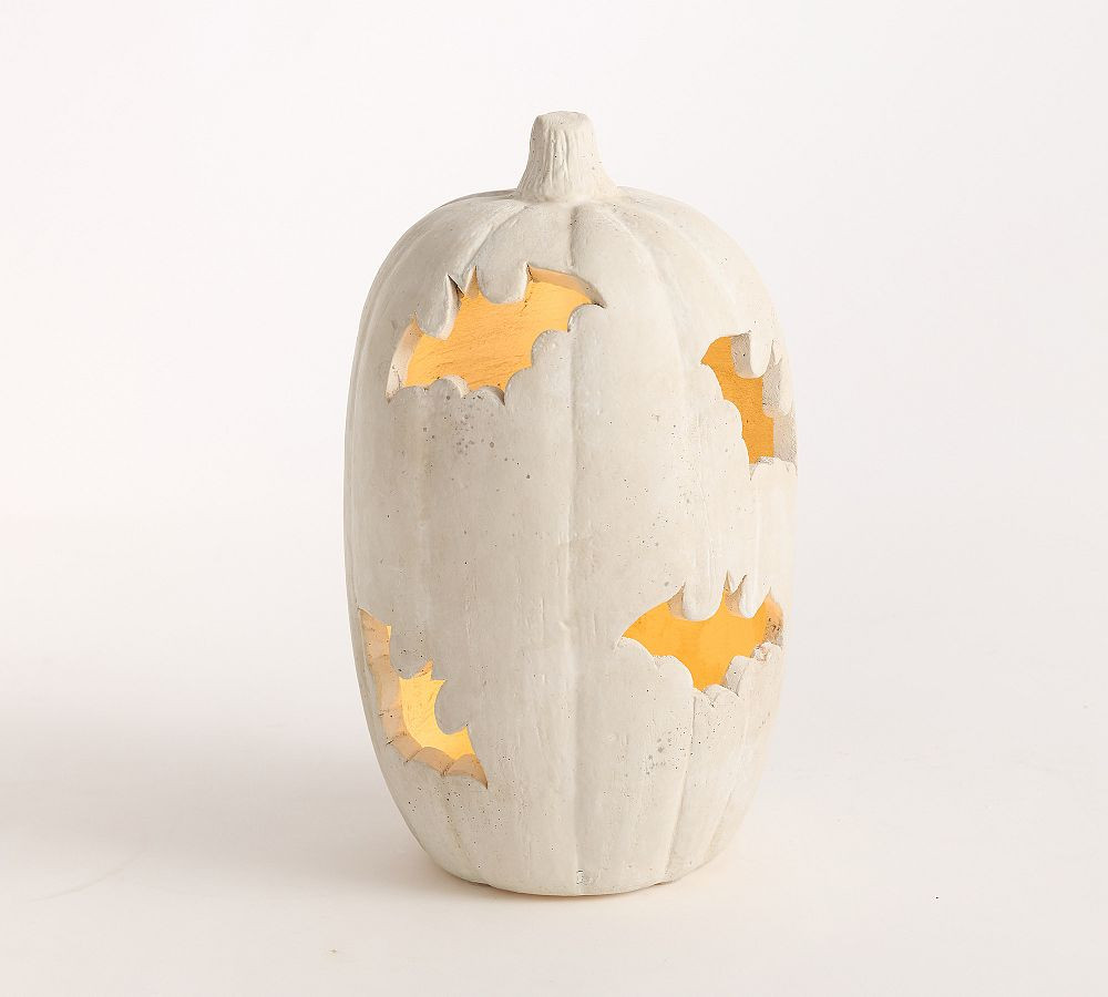 Terracotta Bat Cutout Pumpkin | Pottery Barn (US)