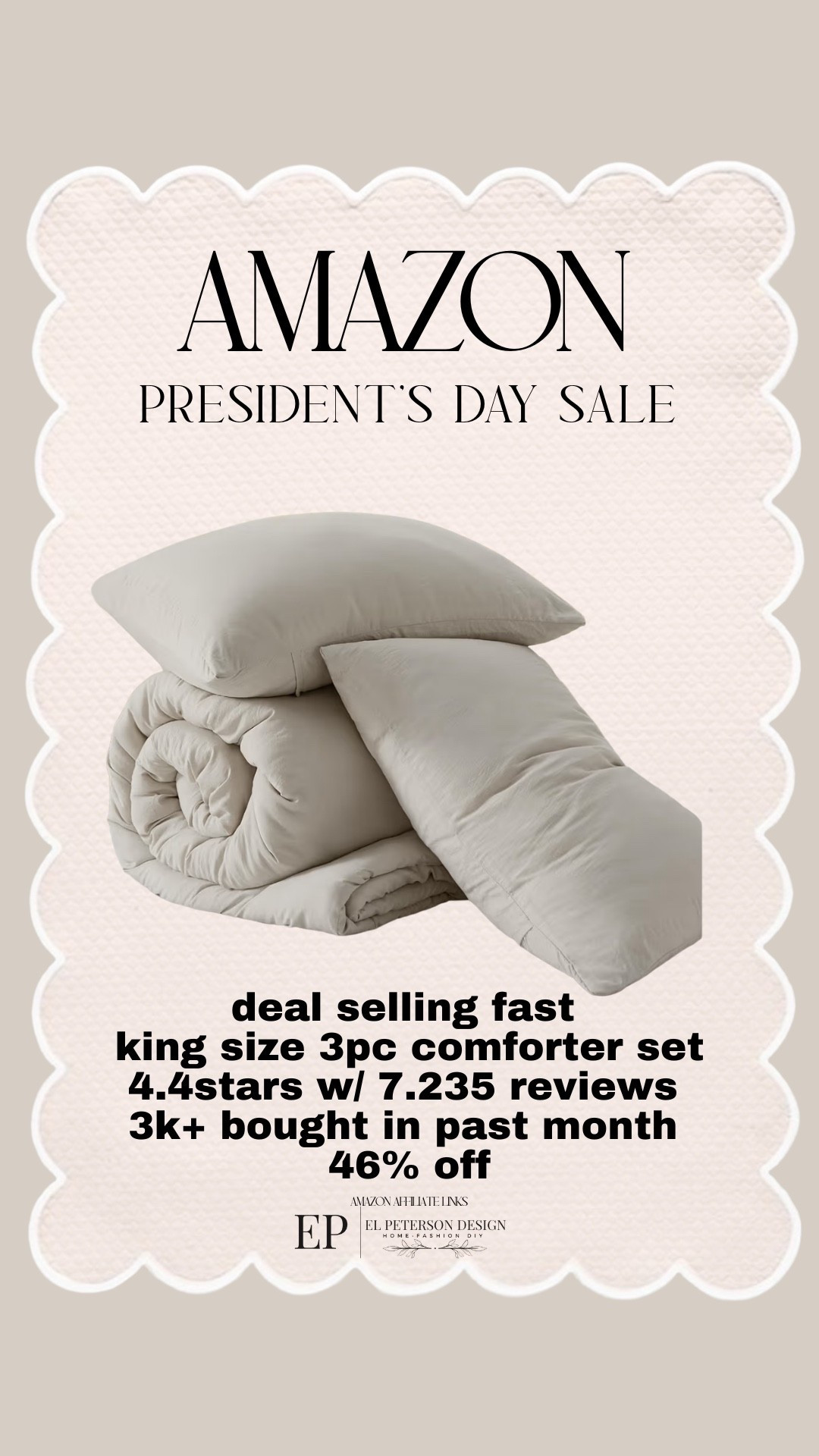 Amazon President’s Day Sale 
3 pc comforter set

#LTKHome #LTKSaleAlert