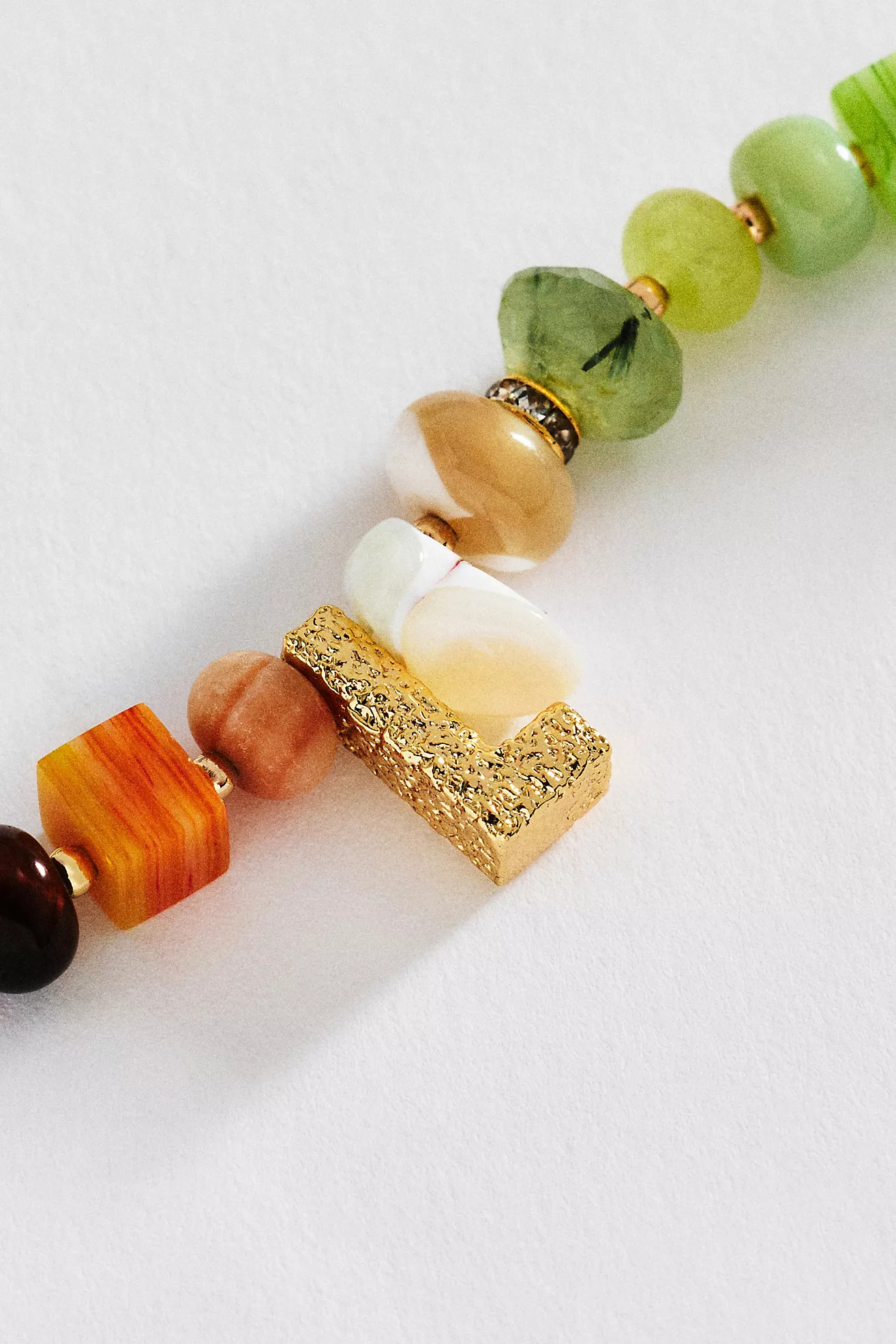 Chunky Mixed Bead Initial Necklace | Anthropologie (US)