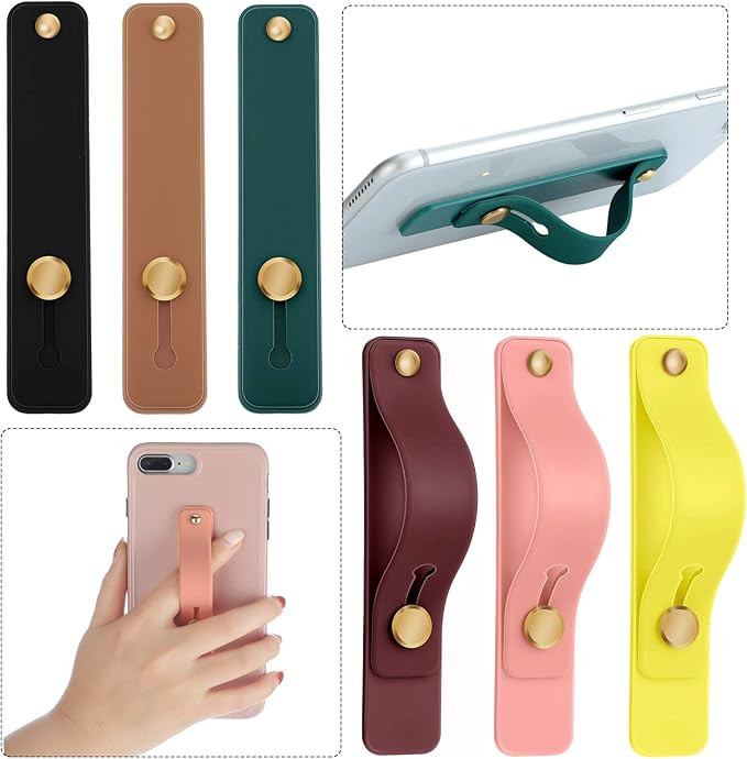 6 Pieces Phone Grip Holder Cell Phone Grip Strap Telescopic Phone Finger Strap Stand Universal Fi... | Amazon (US)