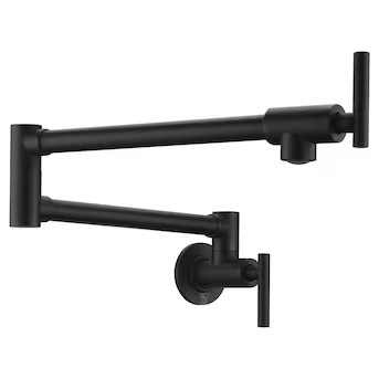 ANZZI Braccia Matte Black Double Handle Wall-mount Pot Filler Kitchen Faucet with Sprayer Functio... | Lowe's