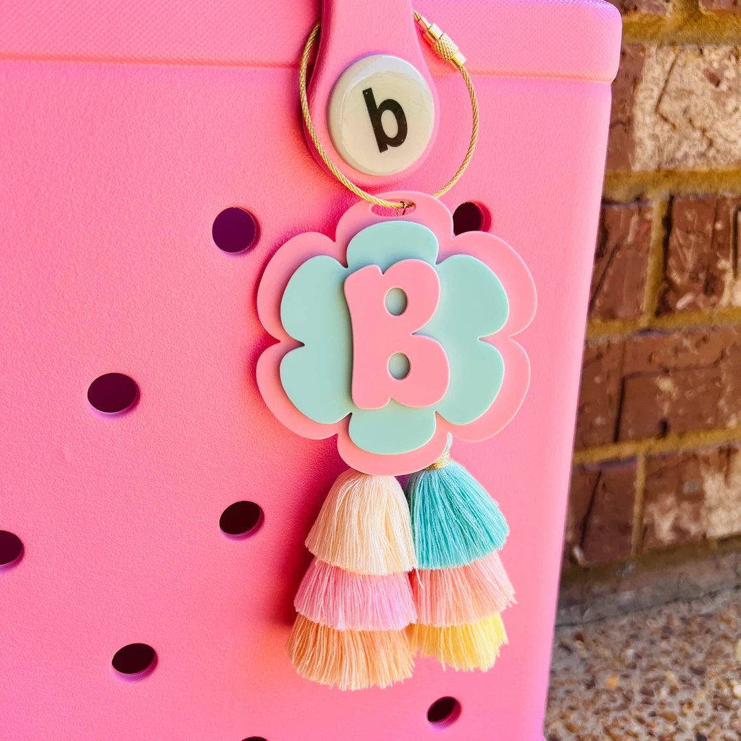 Custom Daisy Bogg Bag Charm Bogg Bag Tassel Beach Tote Charm Personalized Bag Charm Bag Tag Bogg ... | Etsy (US)