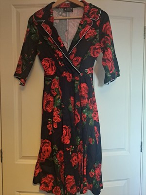 Lady Vintage rose print 50s style dress size 10  | eBay | eBay UK