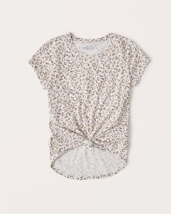 Leopard Knotted Crew Tee | Abercrombie & Fitch (US)