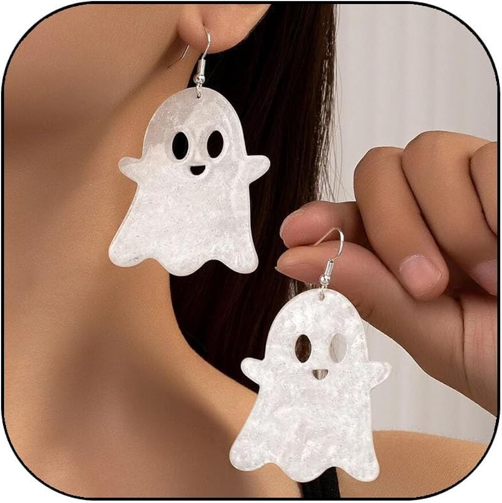 Ghost Earrings for Women Cute Fashion Ghosts Dang Drop Earrings Halloween Cosplay Party Jewelry A... | Amazon (US)