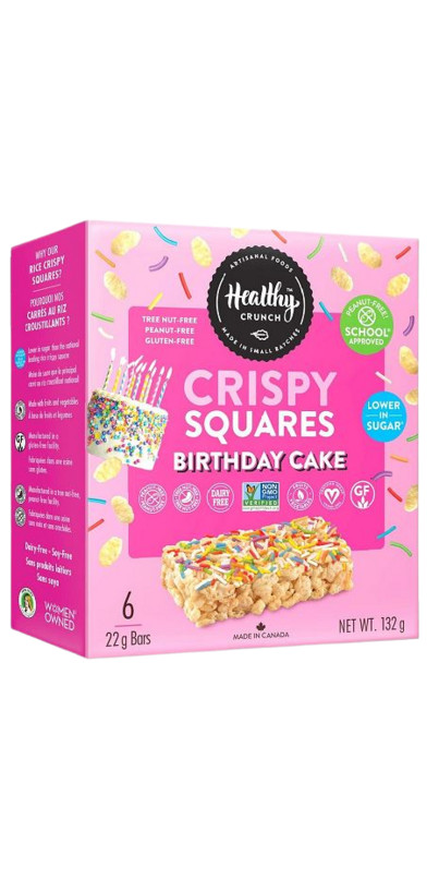 Healthy Crunch Birthday Cake Crispy Squares | Well.ca
