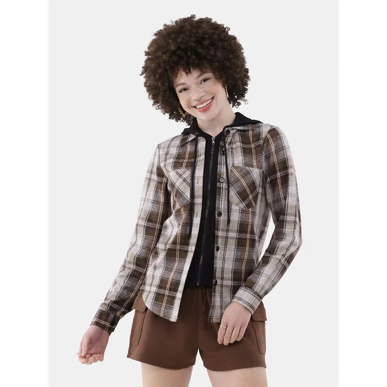 No Boundaries Women's Plaid Shirt | Walmart (US)