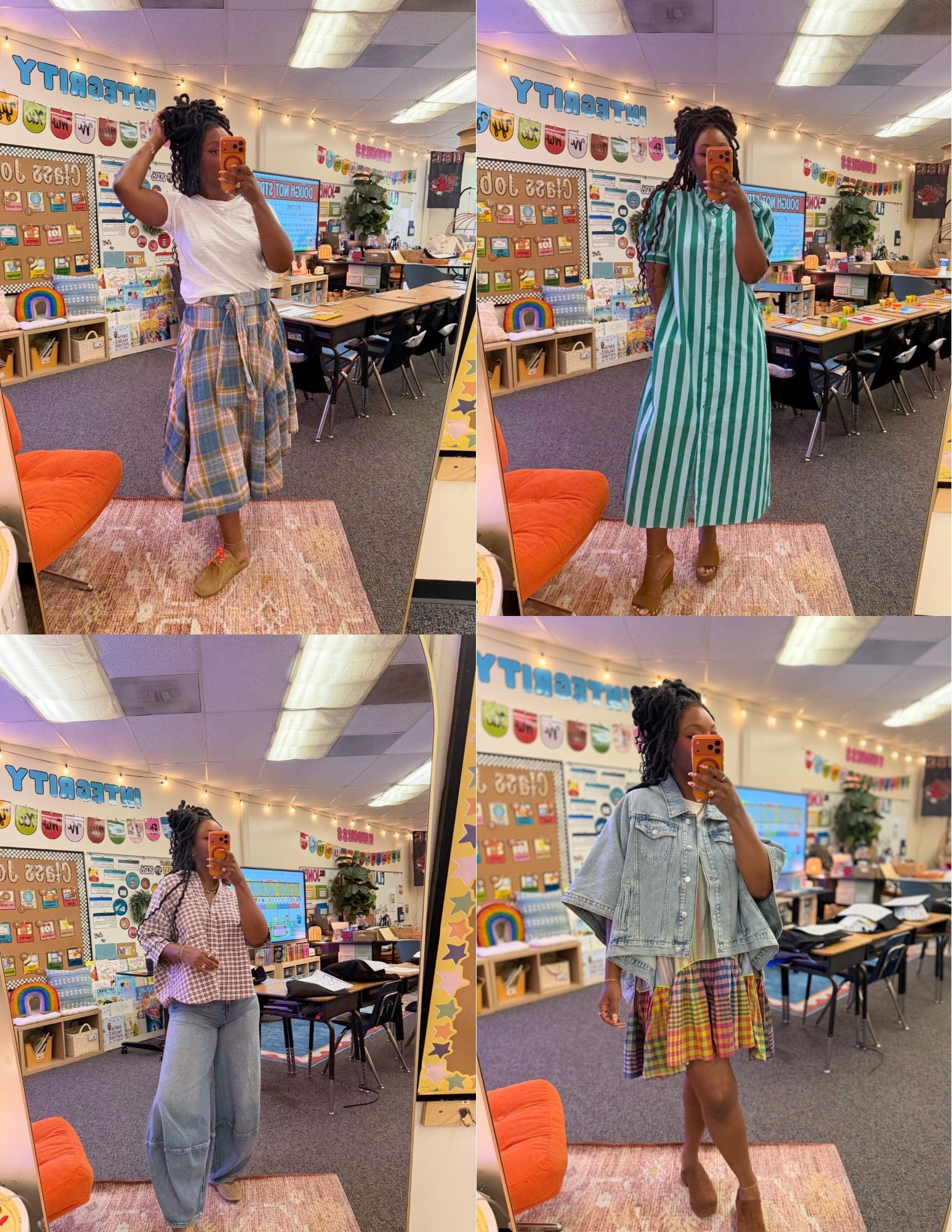 Outfits of the Week! 
Green striped dress: Entro Striped Midi Dress 
Rainbow Dress: JADE TUNIC | POSTCARD STRIPE X CHEX - Rujuta Sheth

Check daily posts for sizes!

#LTKdayinmylife #LTKgrwm #LTKootd
