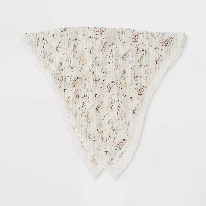 Women's Neckerchief Floral Print Scarf - A New Day™ Cream | Target