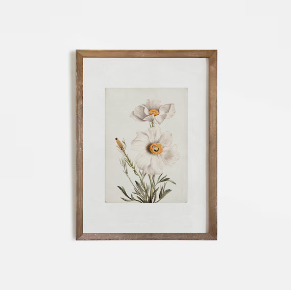 Antique Floral Print  Vintage Botanical Country Decor | Etsy | Etsy (US)