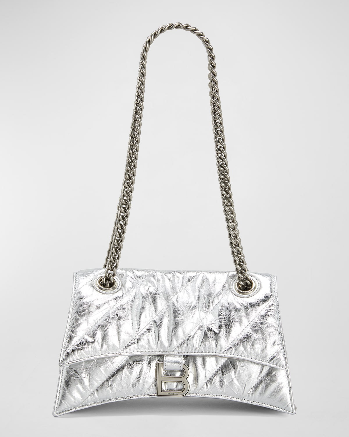 Crush Small Quilted Metallic Chain Shoulder Bag | Neiman Marcus