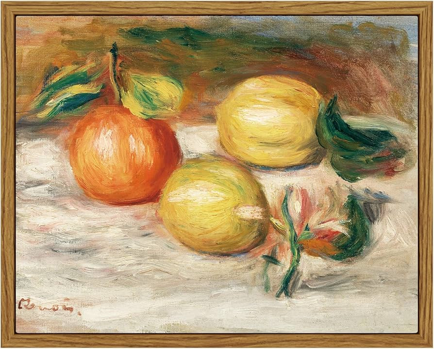 ARPEOTCY Framed Canvas Lemons Wall Art, Vintage Still Life Art Home Decor, Classical Farmhouse Fr... | Amazon (US)