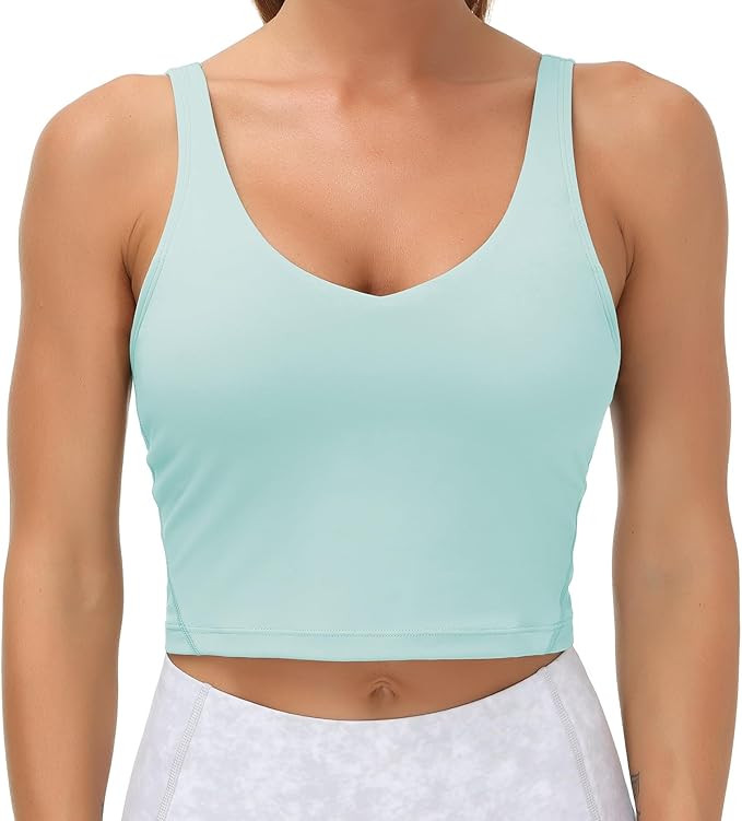 THE GYM PEOPLE Womens' Sports Bra Longline Wirefree Padded with Medium Support | Amazon (US)