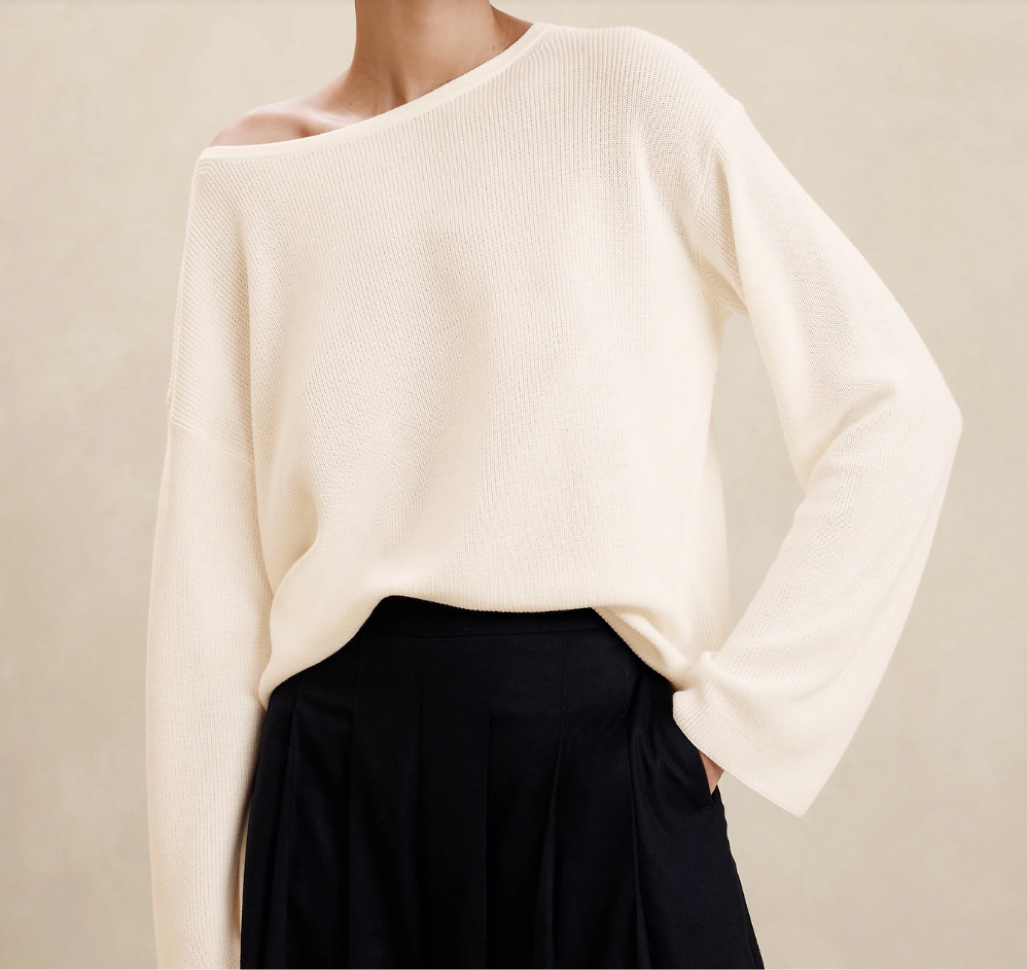 Boatneck sweater in ‘snow day’ from banana republic factory 

Mid peach 

House of Colour / Autumn 

#LTKstyletip #LTKfindsunder50 #LTKsalealert