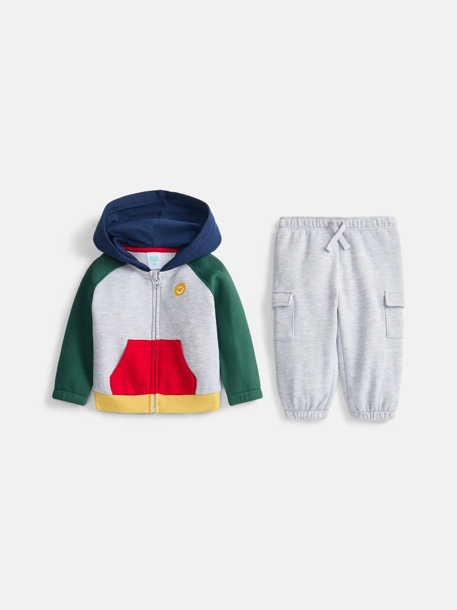 Wonder Nation Baby Boys Full Zip Hoodie and Jogger Sweatpants Set, 2 Piece, Sizes 0/3M-24M | Walmart (US)