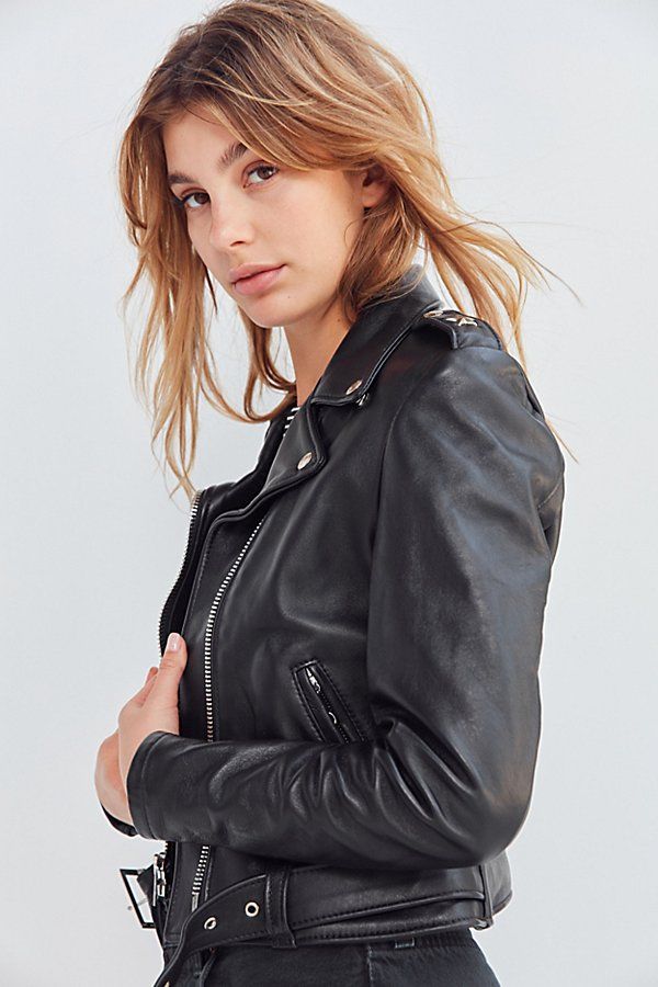 Schott Perfecto Cropped Moto Jacket - Black XL at Urban Outfitters | Urban Outfitters (US and RoW)