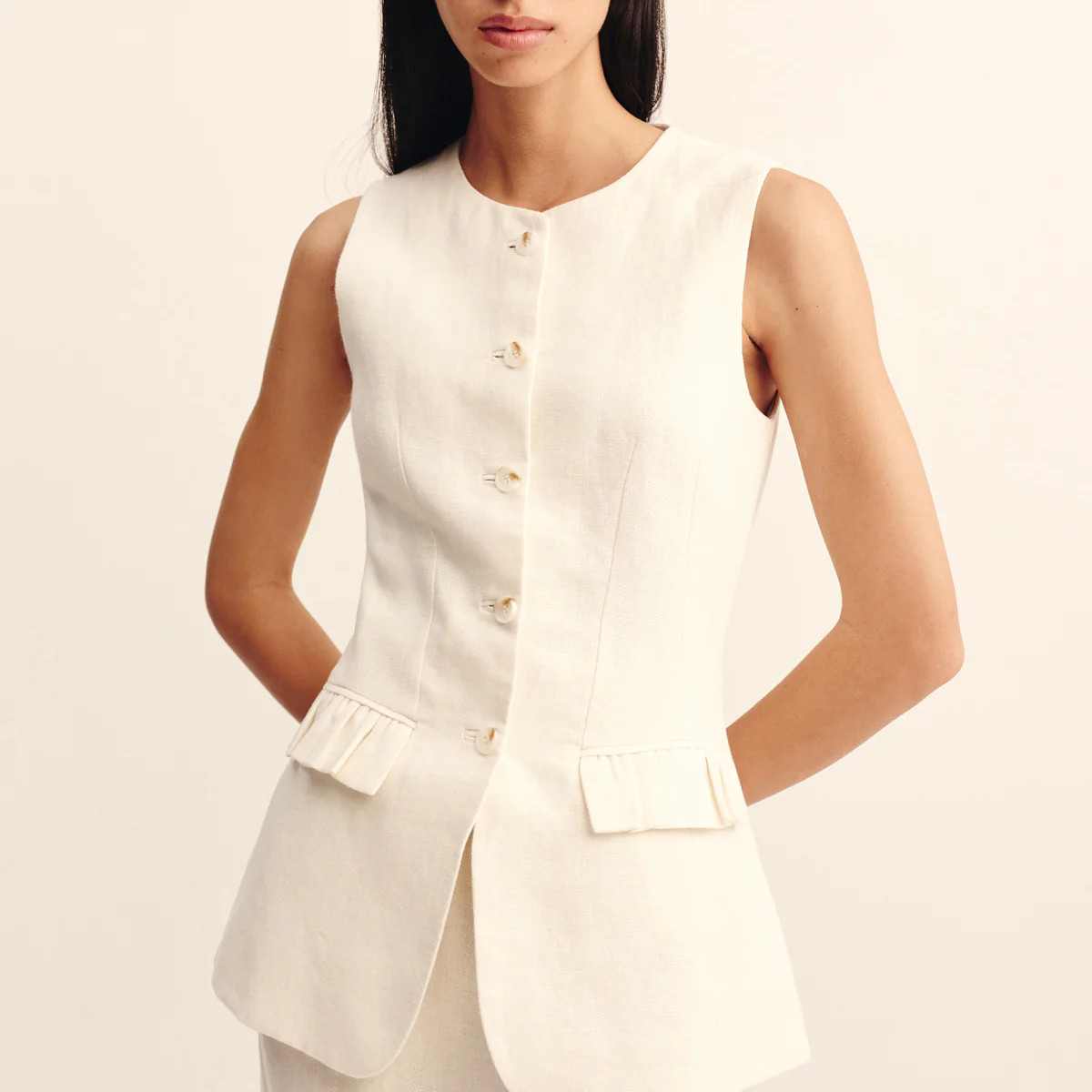 MATILDA GILET - CREAM | POSSE (Australia & New Zealand)