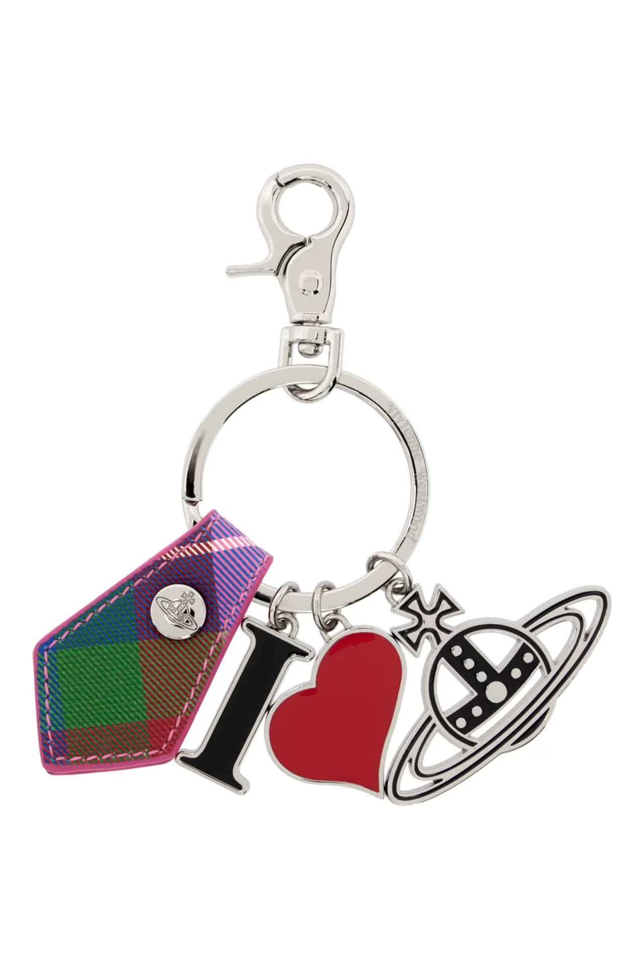 Pink & Silver I Love Orb Keychain | SSENSE