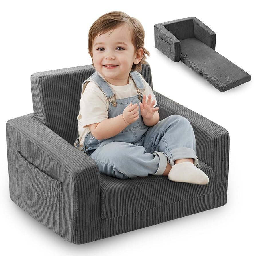 Toddle & Kids Chair,2-in-1 Soft Toddler Couches That Fold Out,Toddler Chairs Comfy 1-3 Years Old,... | Amazon (US)