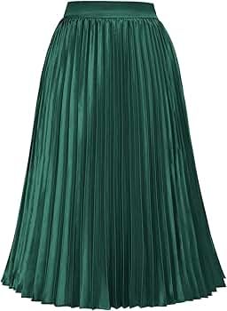 Kate Kasin Women's High Waist Pleated A-Line Swing Skirt KK659 | Amazon (US)