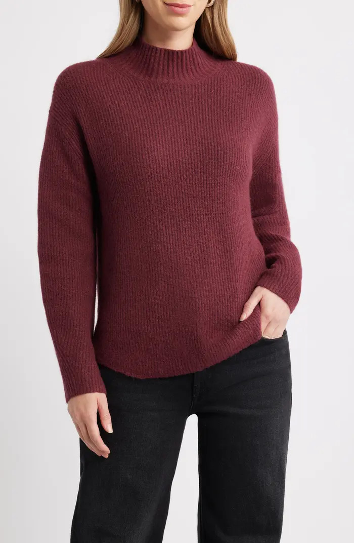 Shirttail Mock Neck Sweater | Nordstrom