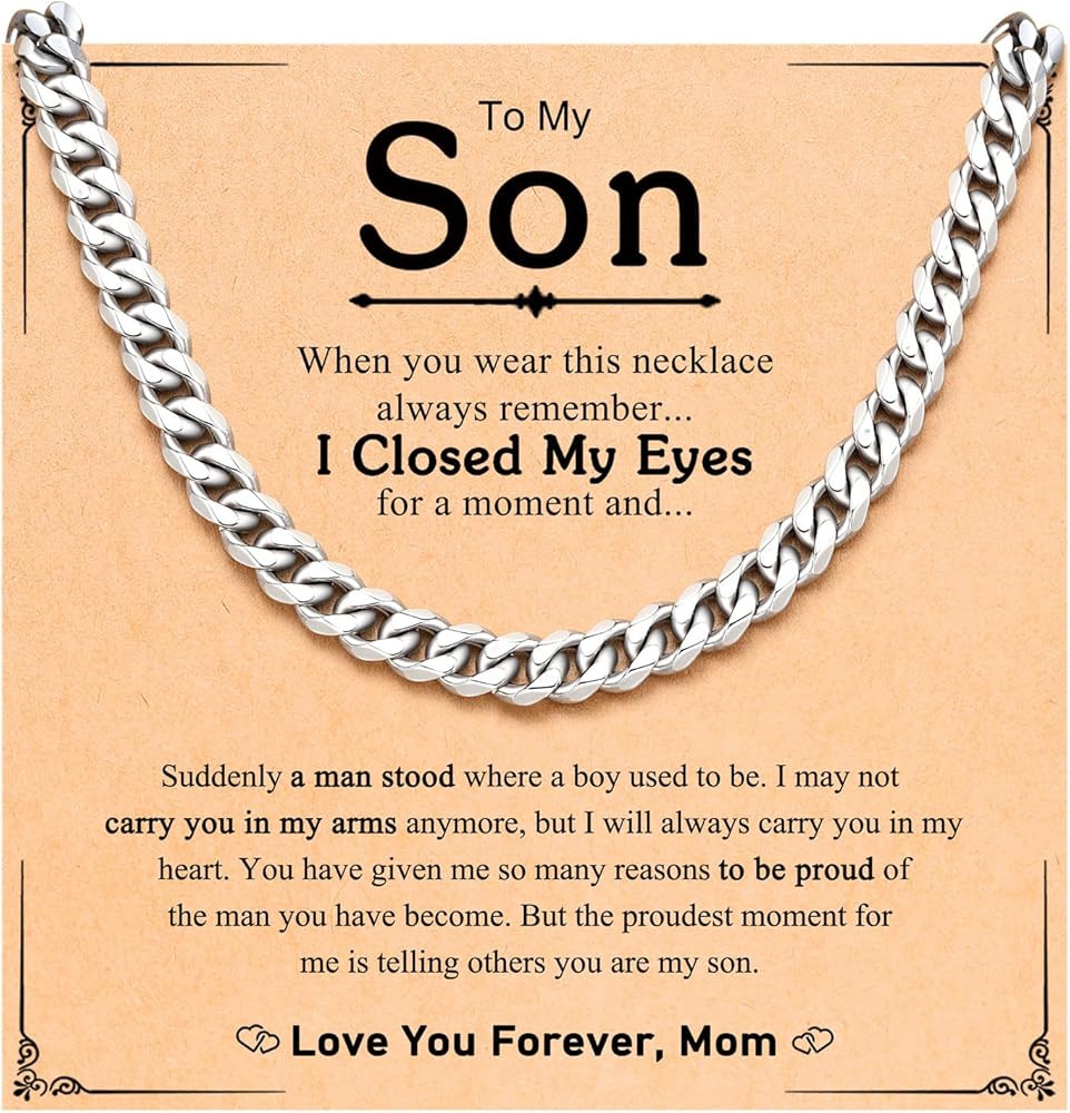 PINKDODO Stainless Steel Mens Cuban Link Chain 20 Inches Promise Necklace for Him Men Christmas A... | Amazon (US)