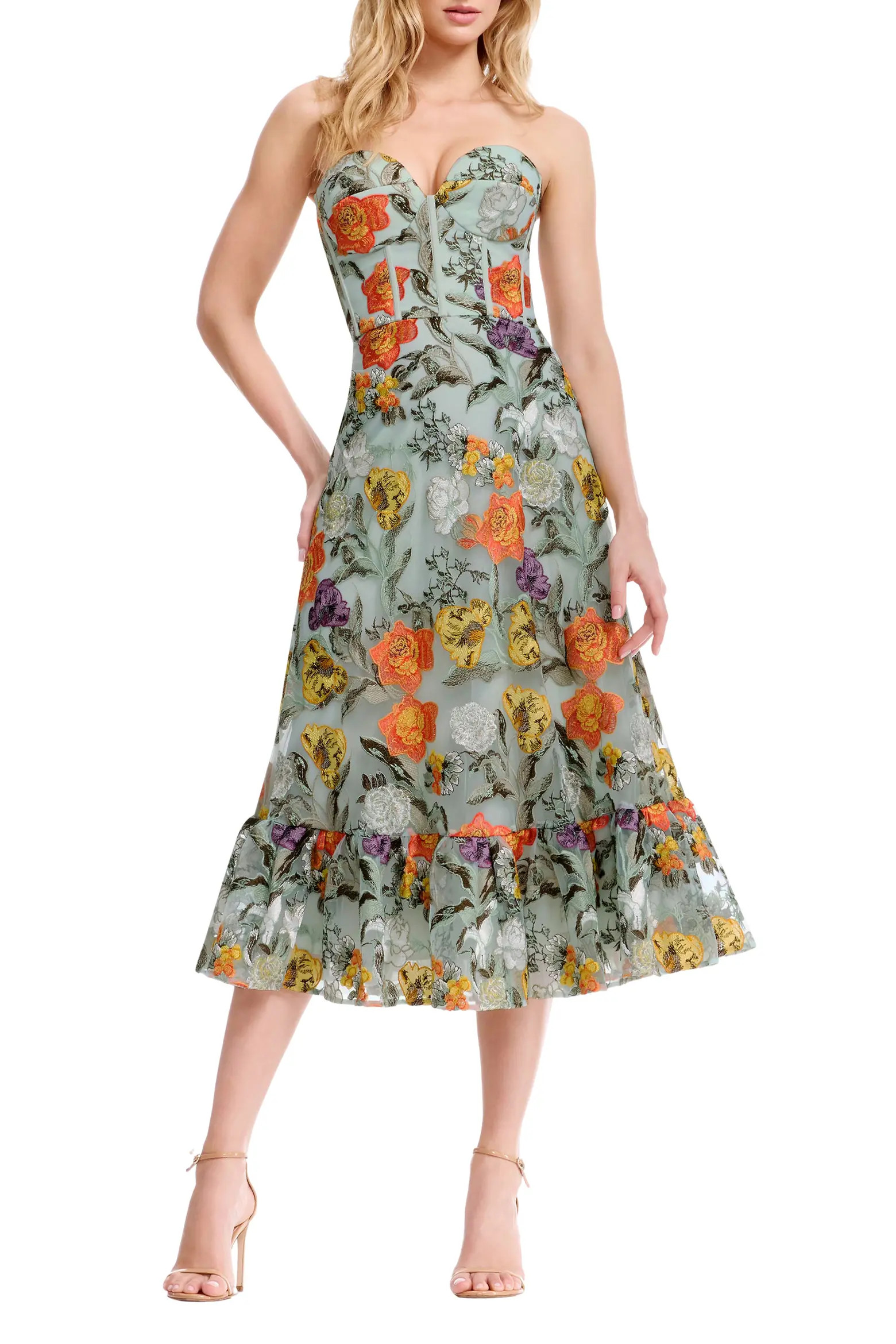 Carina Floral Embroidered Strapless Cocktail Dress (Women) | Nordstrom | Nordstrom