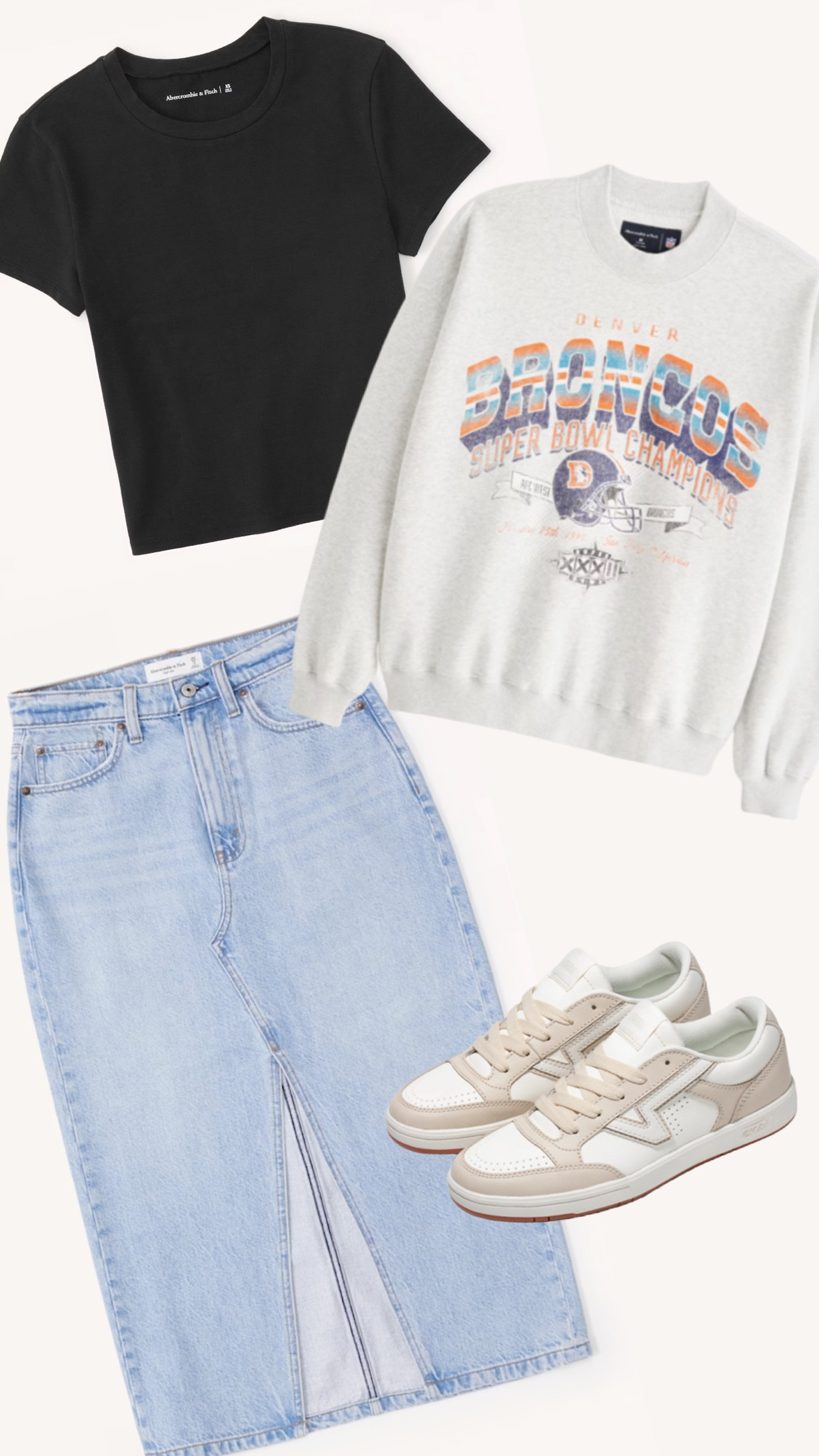 FALL OUTFIT 

- Jean skirt
- Simple tee
- Oversized crew sweatshirt 
- Casual sneakers



#LTKfindsunder50 #LTKSeasonal #LTKfindsunder100