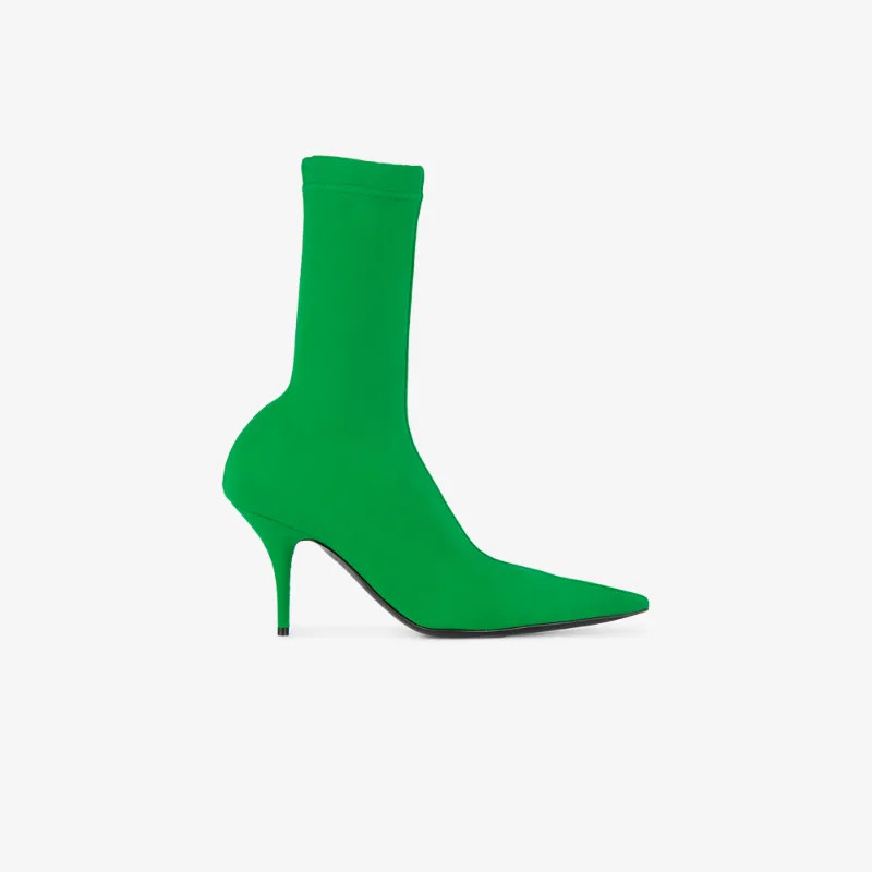Balenciaga Green 80 Knife crepe booties | Browns Fashion