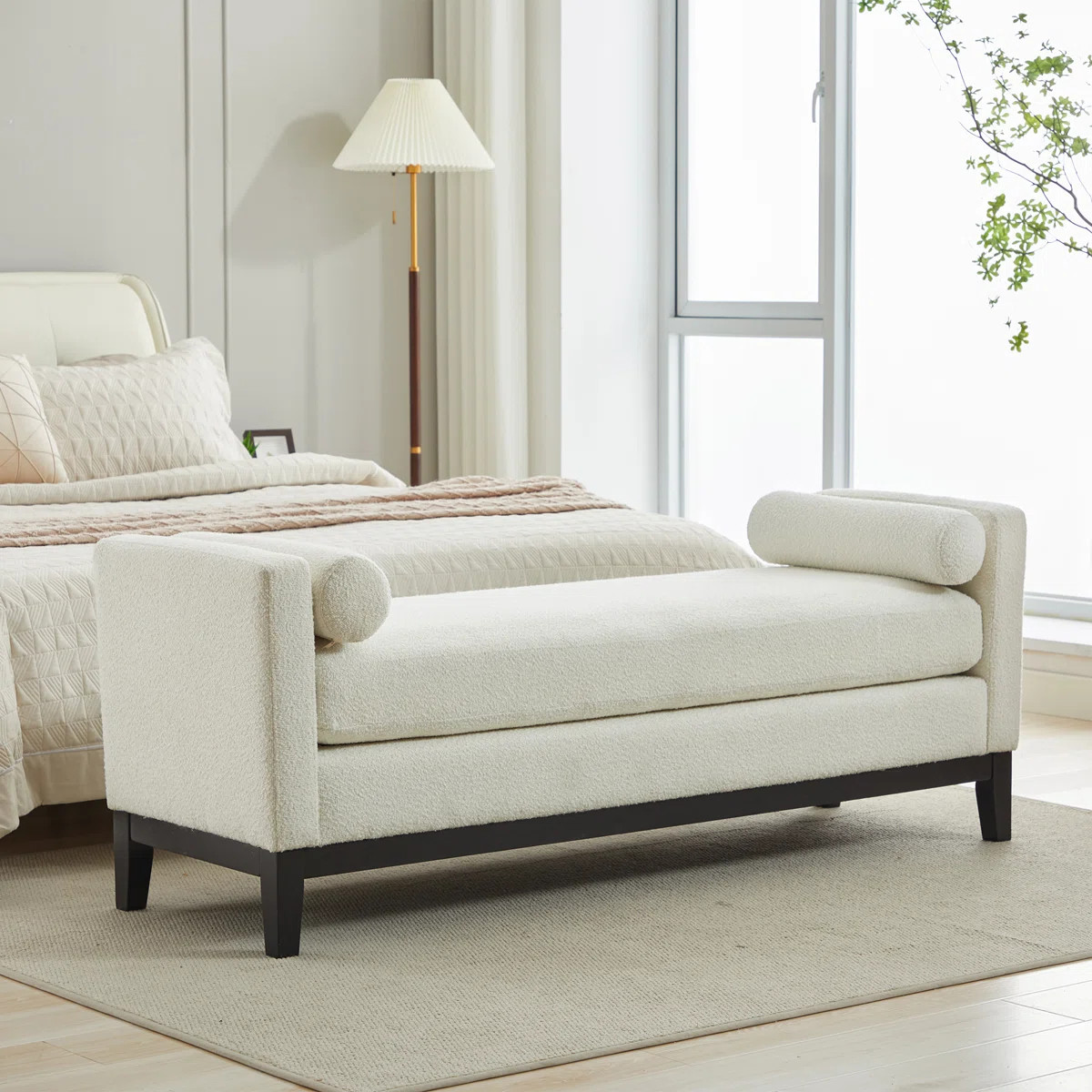 66"w Upholstered Bench For Bedroom End Of Bed | Wayfair North America