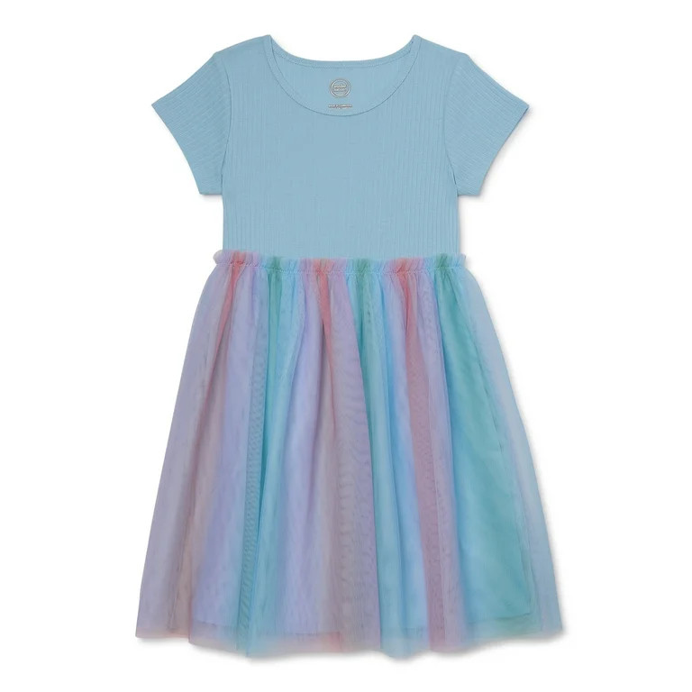 Wonder Nation Girls Short Sleeve Tutu Dress, Sizes 4-18 & Plus | Walmart (US)