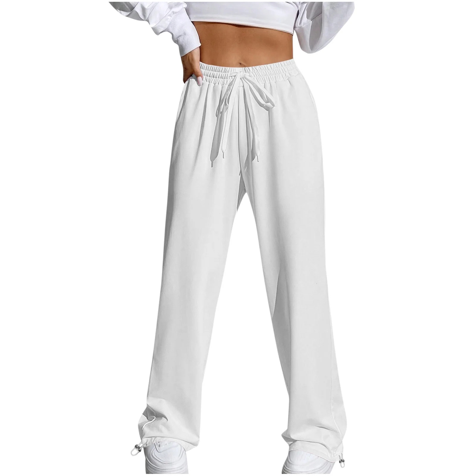 BLVB Women's Wide Leg Sweatpants Casual Elastic Wasit Drawstring Jogger Pants Workout Lounge Trou... | Walmart (US)