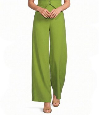 Coordinating Natalie Stretch Linen Pants | Dillard's
